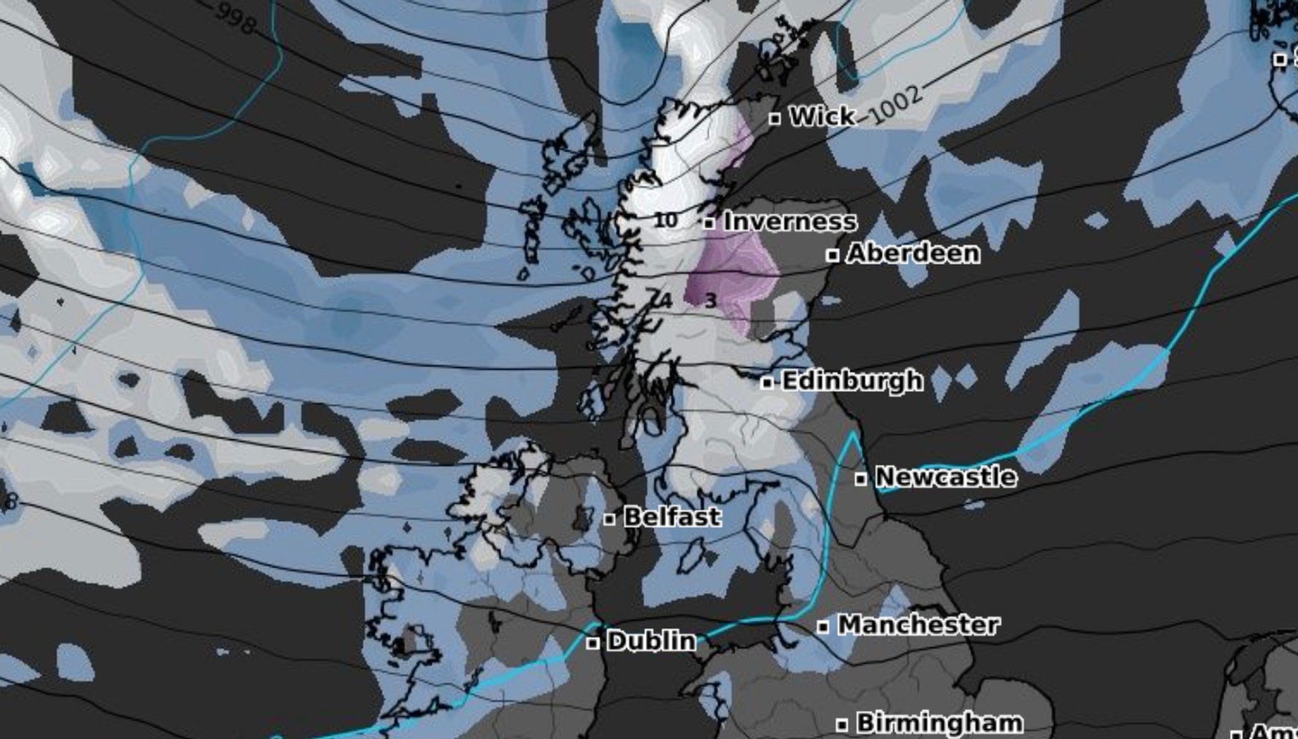 Heavy snow will hit the Scottish Highlands first before moving further south