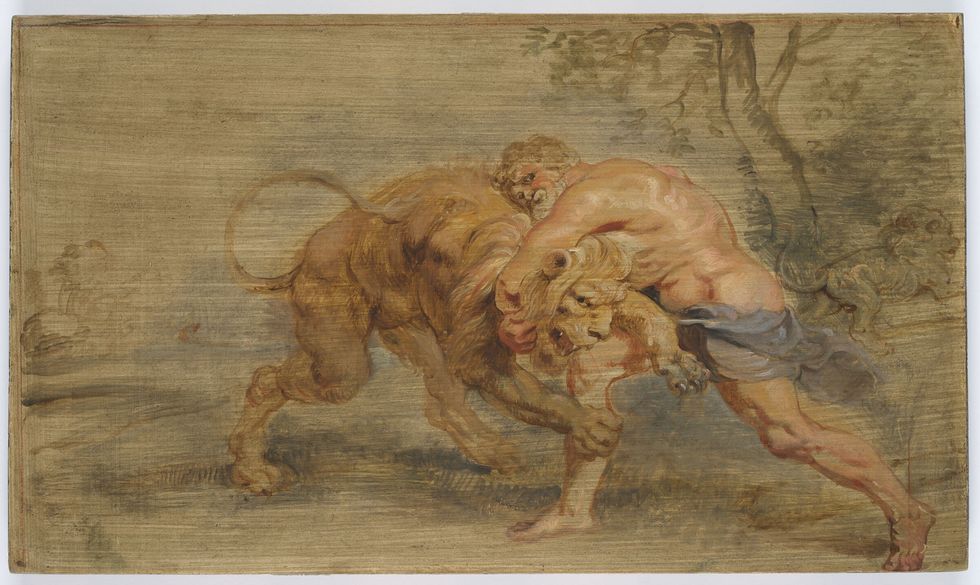 Hercules and lion