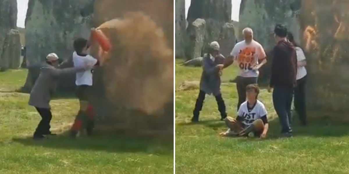 NextImg:WATCH the moment HEROIC bystanders halt Just Stop Oil eco-zealots’ Stonehenge stunt