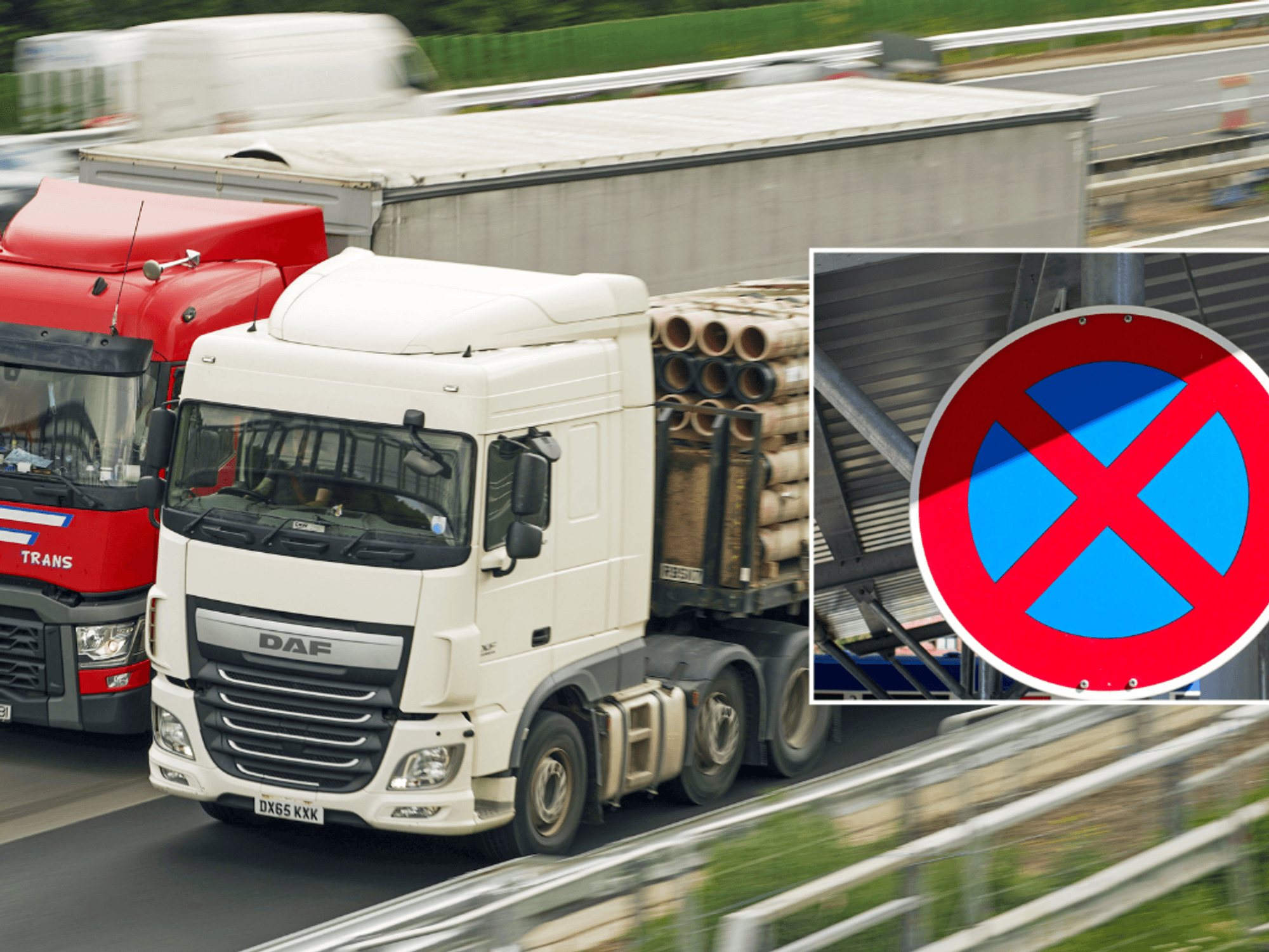 HGVs and no stopping sign