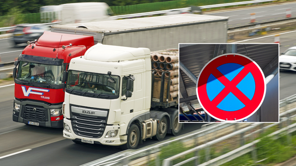 HGVs and no stopping sign