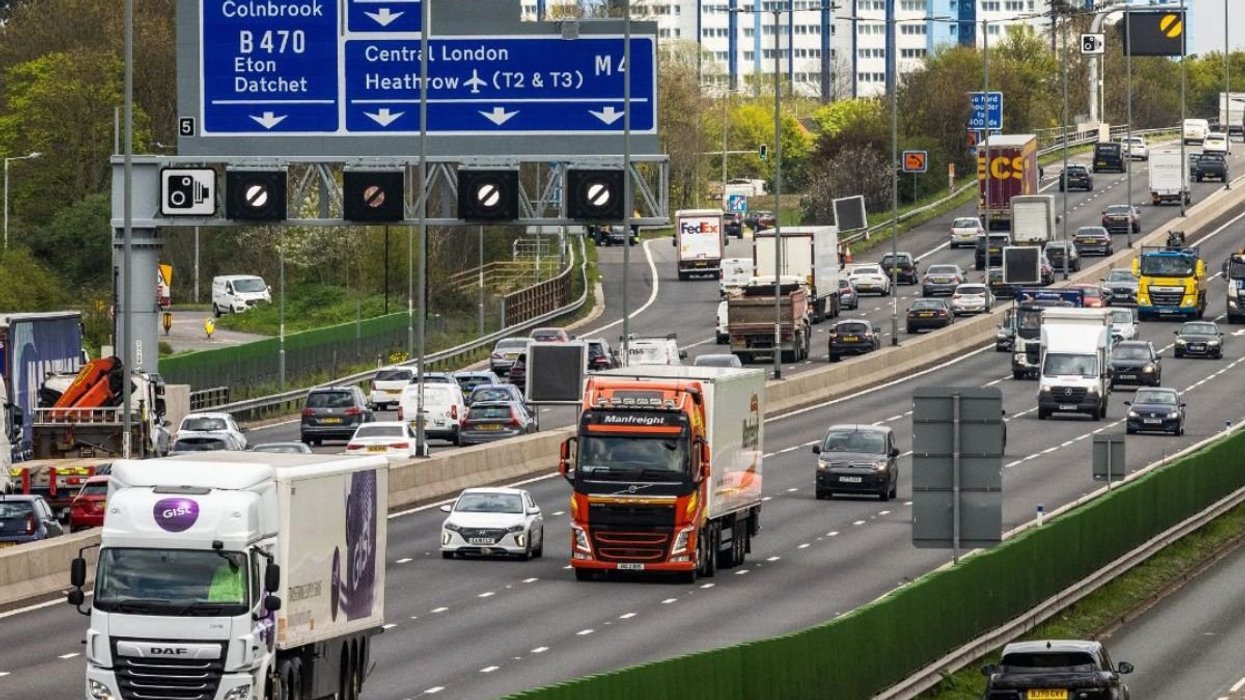 HGVs driving down a busy motorway
