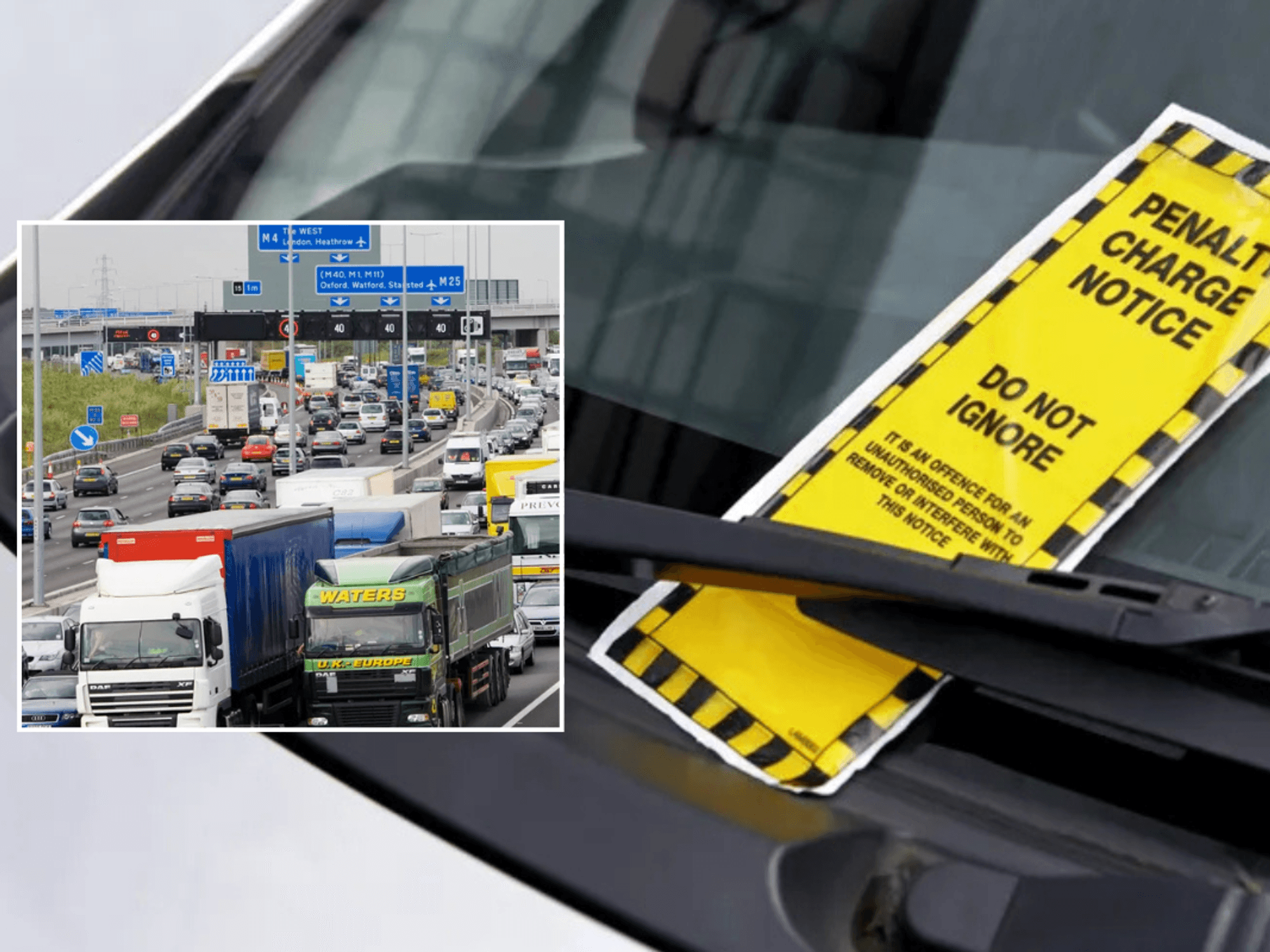HGVs on UK roads and penalty ticket