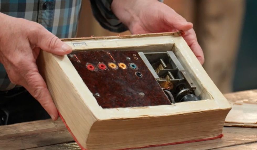 Hidden radio inside book