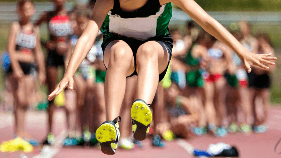 High jumper at girls tack event