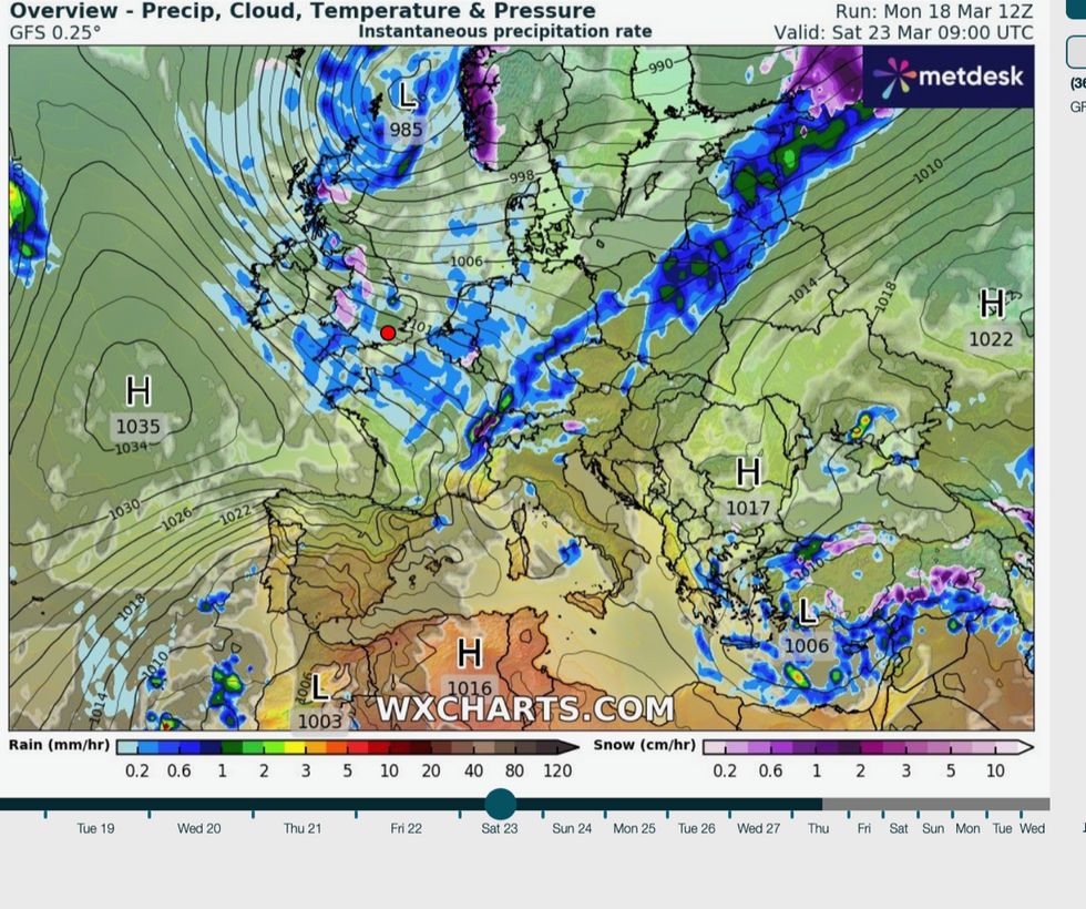 High pressure to the south pushes lows to the north
