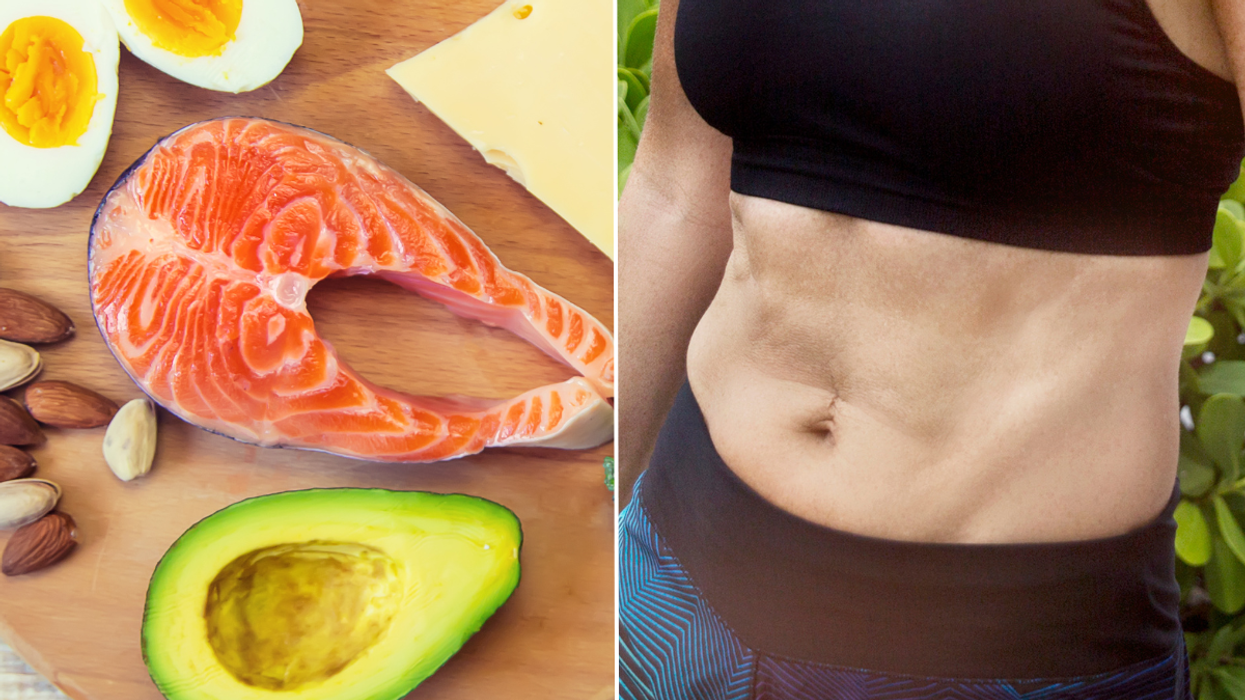 High protein foods / woman's abs