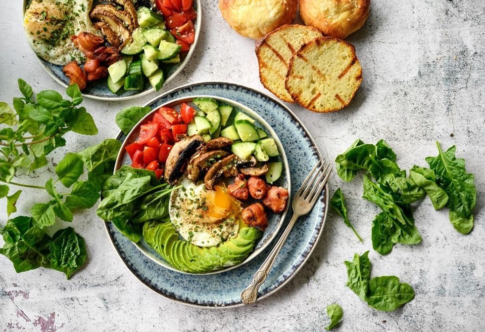 High protein salad in a bowl