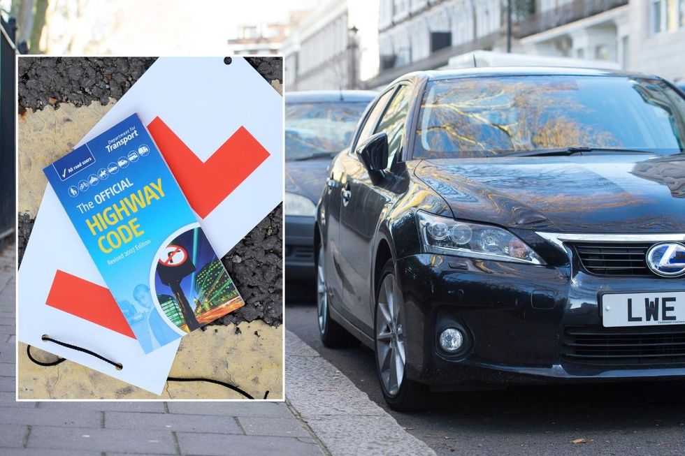Highway Code and a row of parked cars