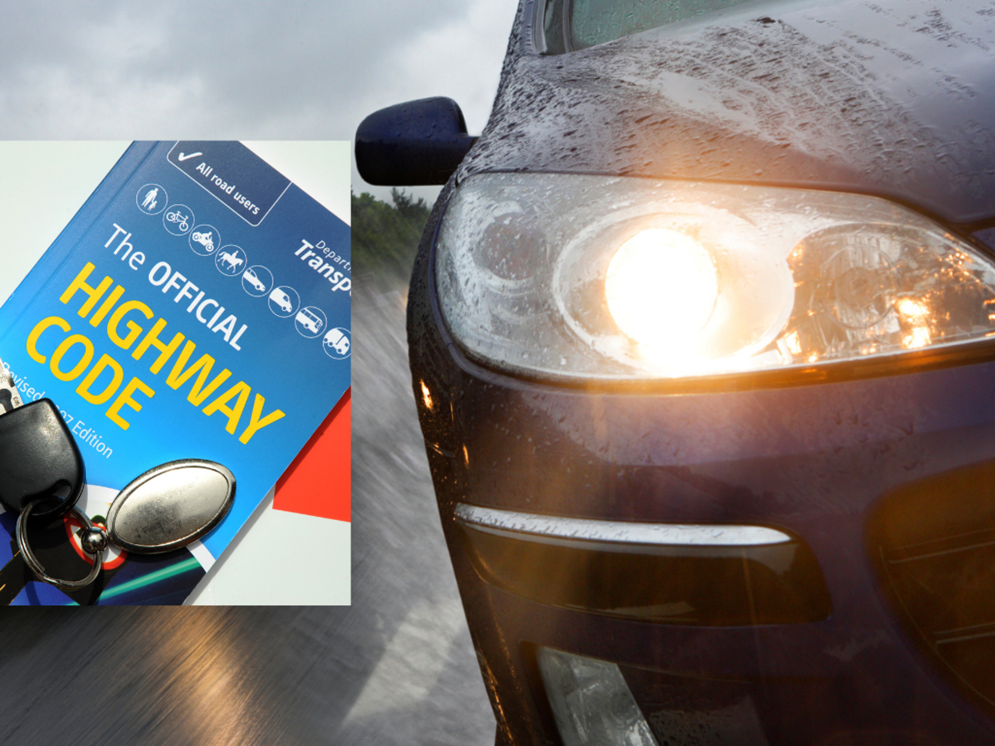 Highway Code and bright headlight