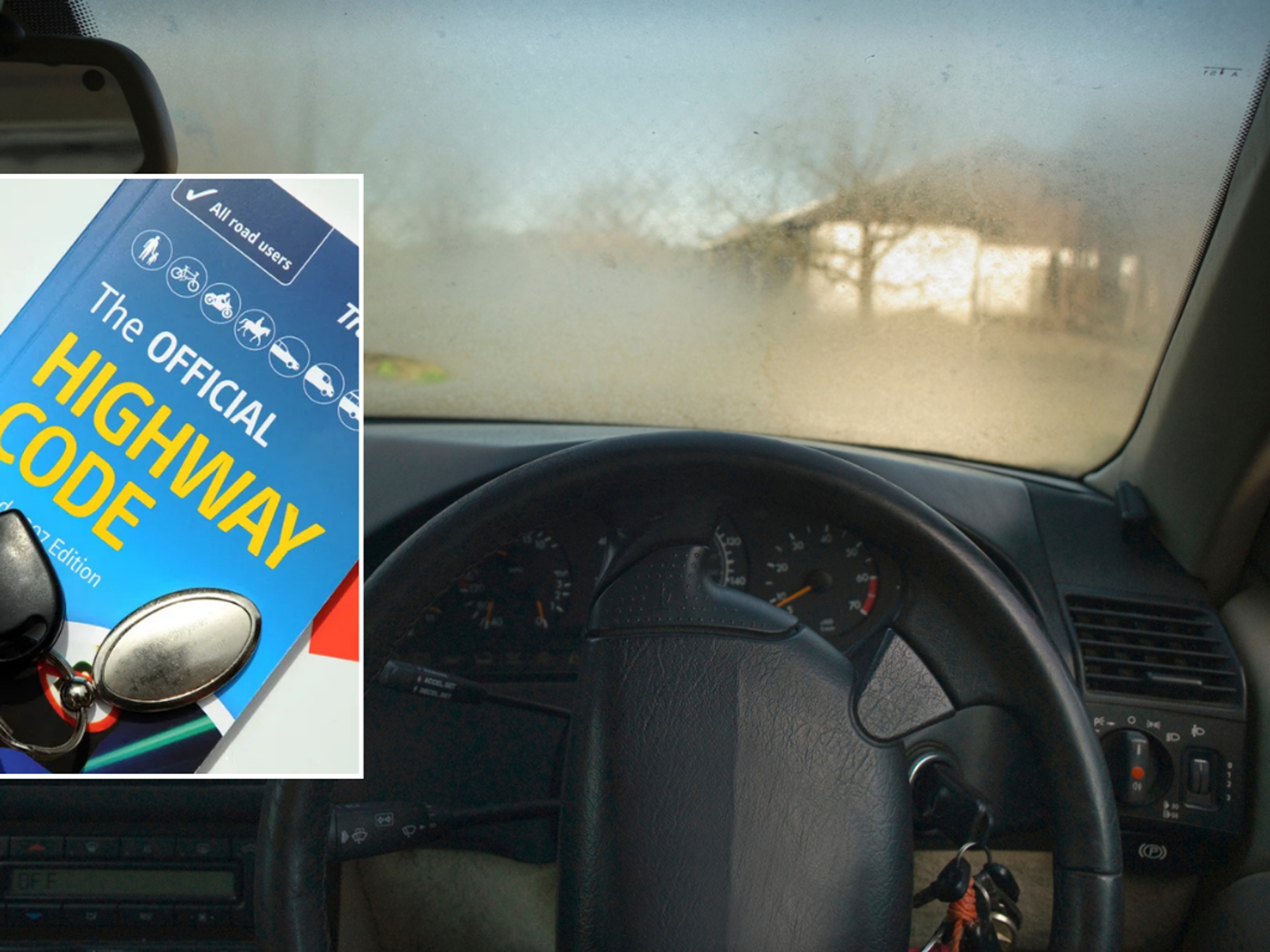 Highway Code and fogged up window