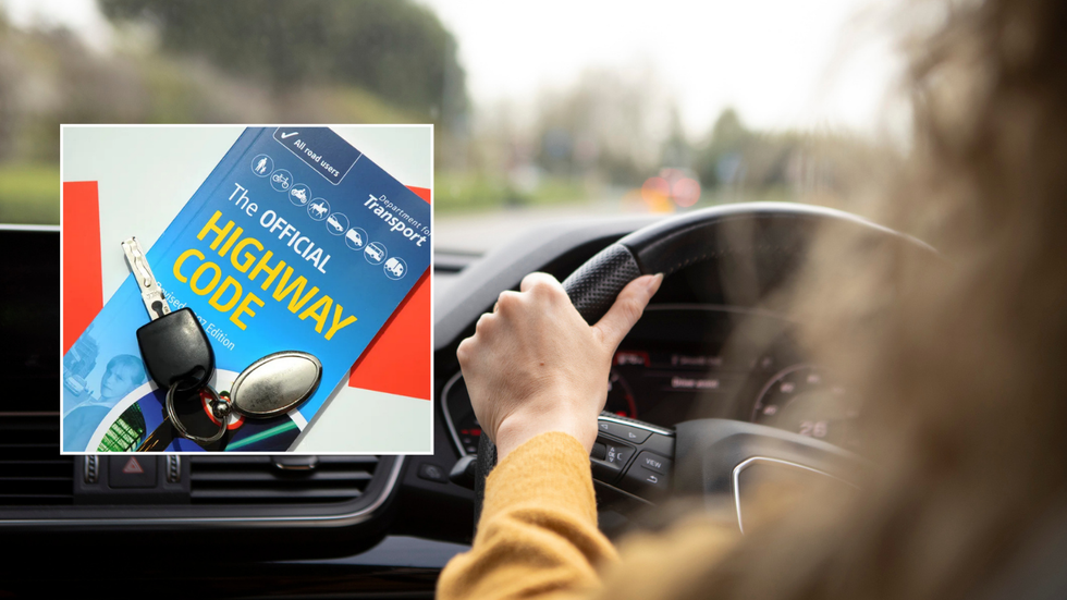 Highway Code and man in car with sunglasses