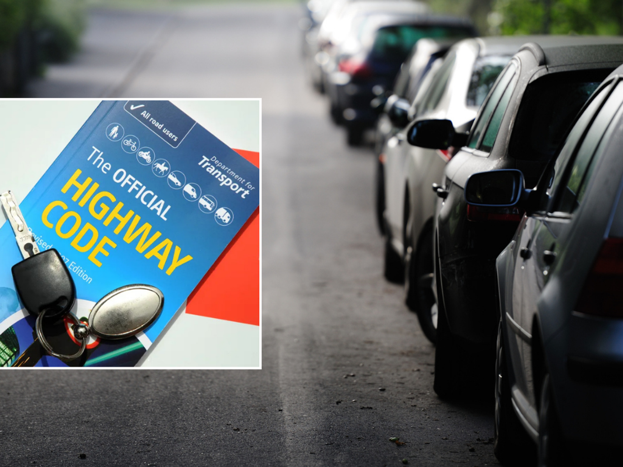 Highway Code and parked cars and night