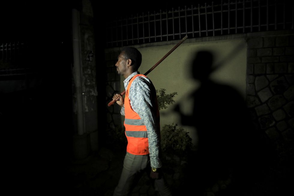 Hiko Dibo, 32, safety net worker and unarmed vigilante patrols in Bole, following the Ethiopian Prime Minister Abiy Ahmed's call for citizens to protect their areas from Tigray People's Liberation Front (TPLF), in Addis Ababa, Ethiopia.