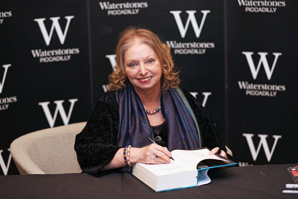 Hilary Mantel with her book 'The Mirror & The Light', the conclusion in her Cromwell sequence, during a preview event at Waterstones in London.