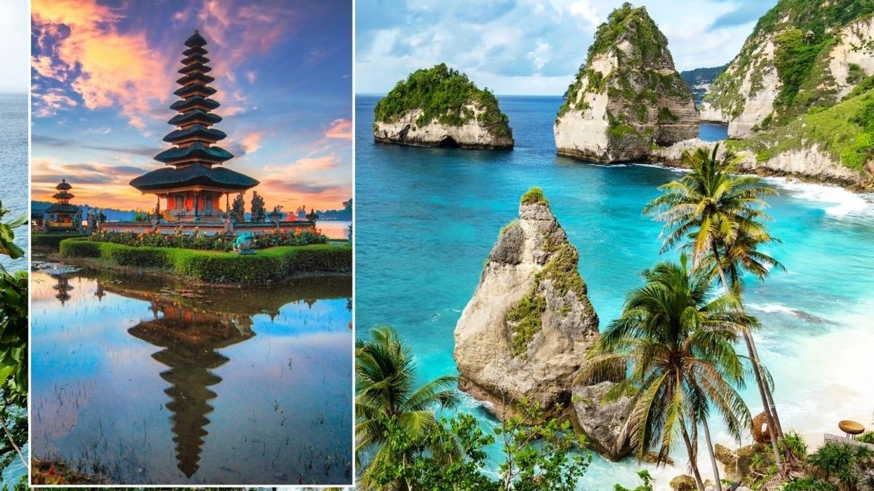 Hindu temple on Bratan Lake, Bali / Diamond Beach, Bali