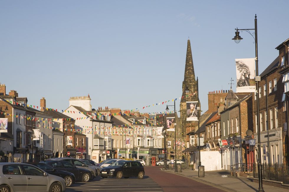 Historic market square street of Tynemouth, Northumberland