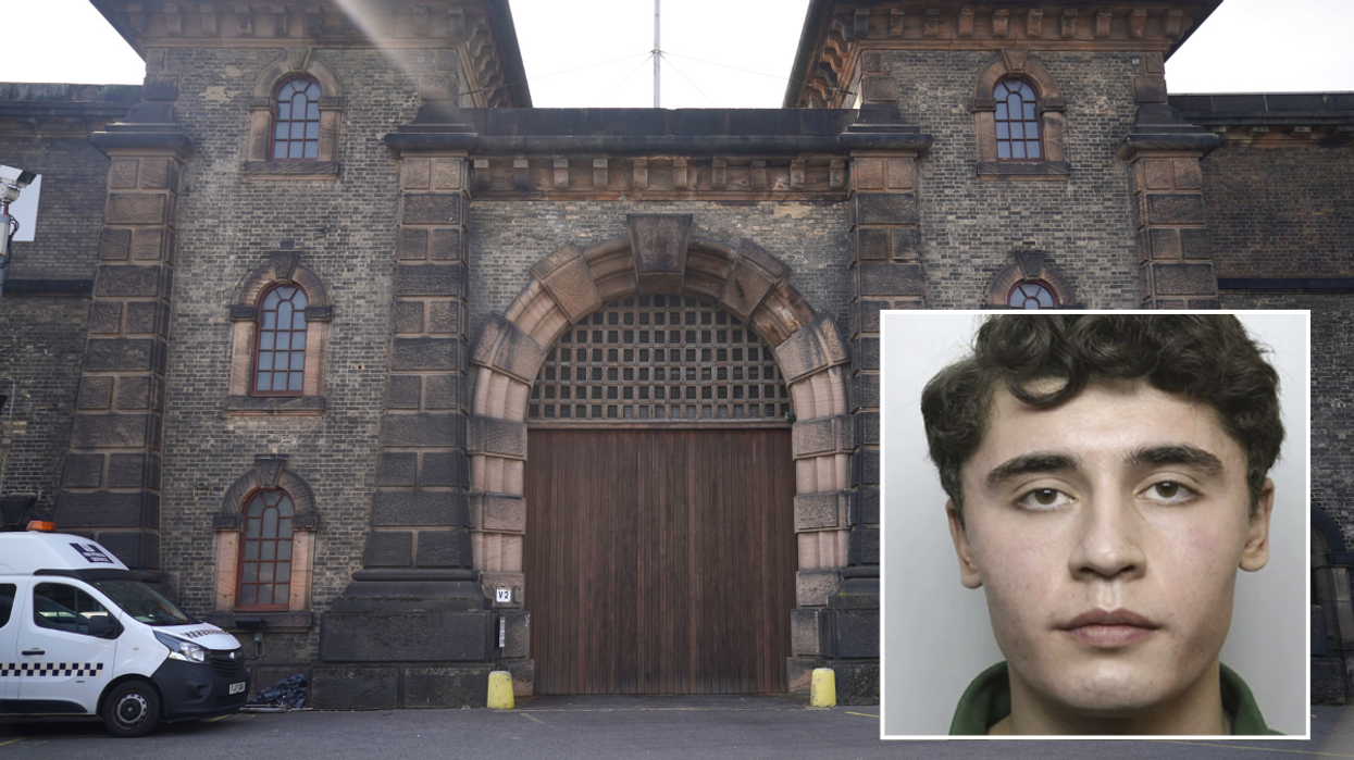 HMP Wandsworth Prison entract. Inset image of Daniel Khalife.