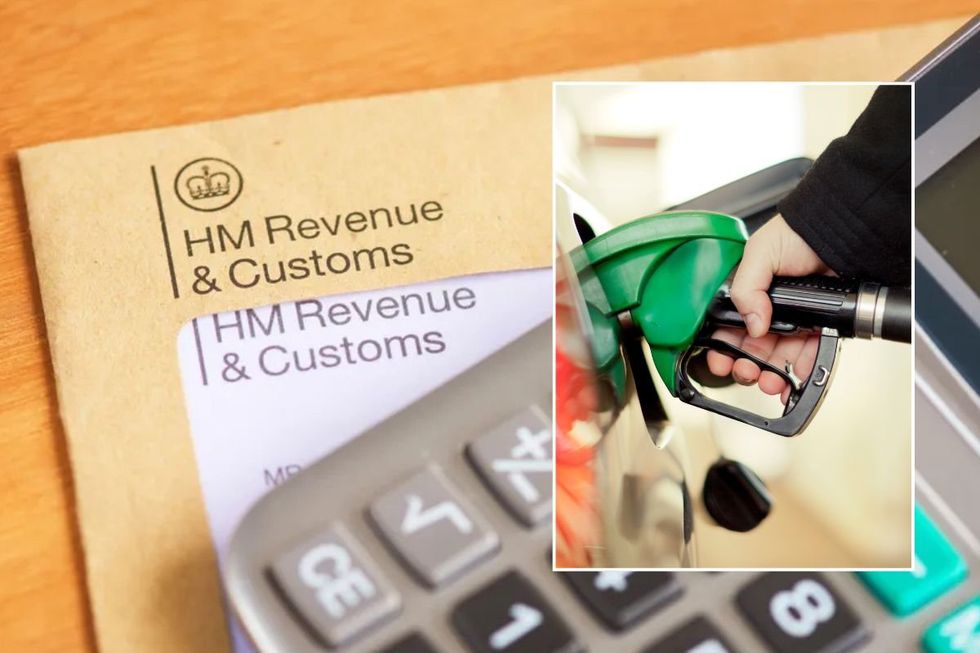 HMRC letter and a fuel pump