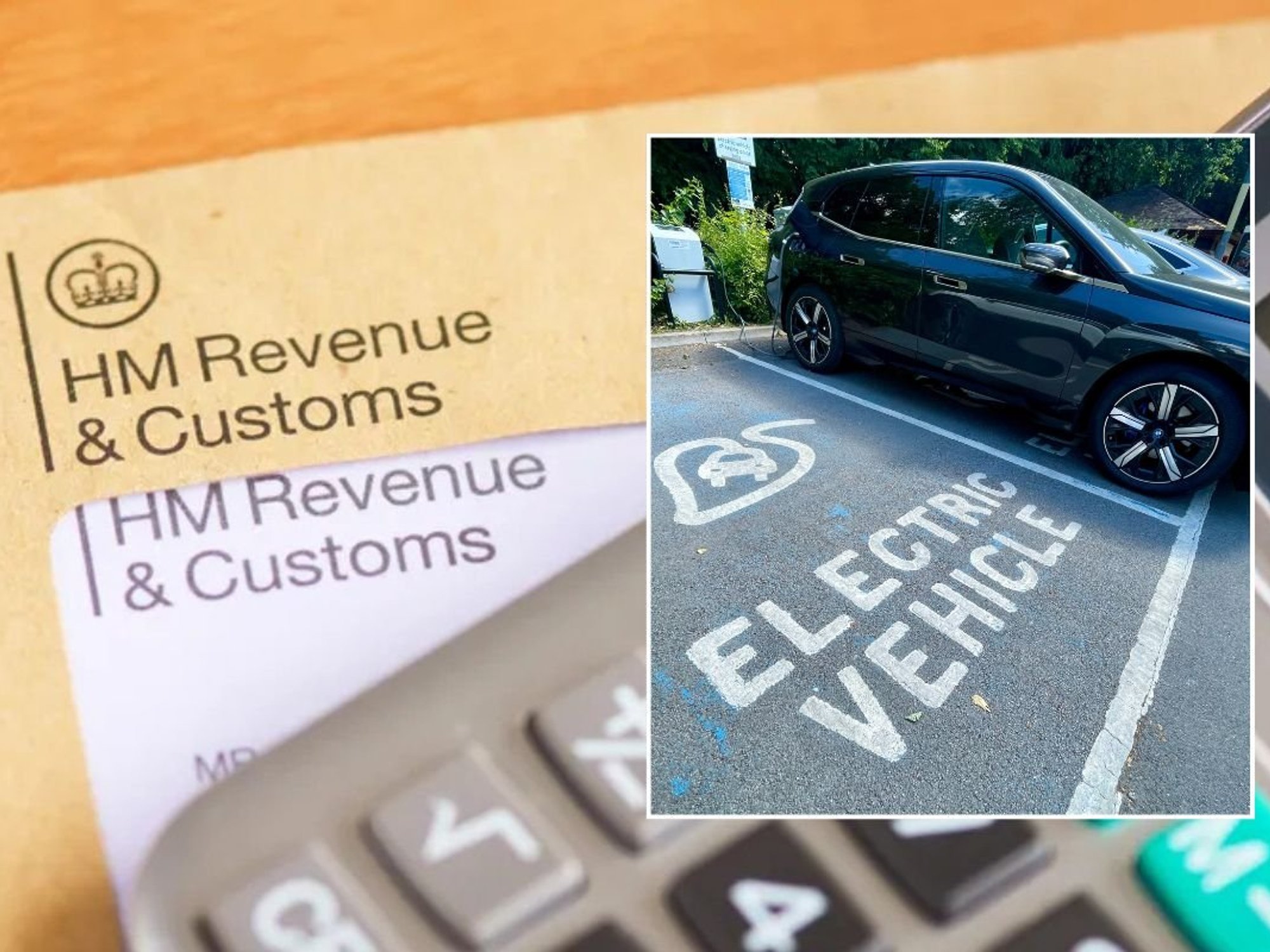 HMRC letter and an electric car charging
