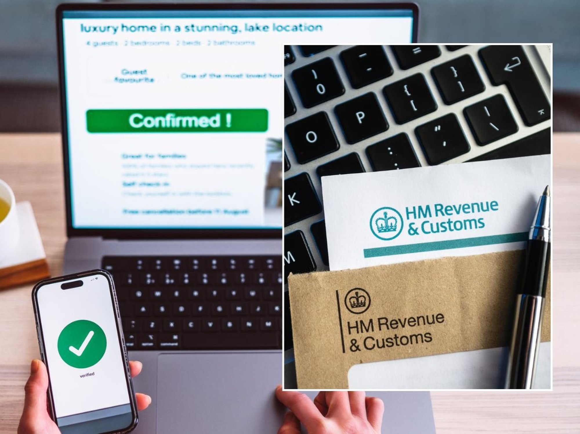 HMRC letter and someone booking summer holiday