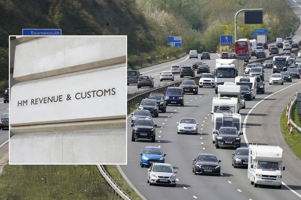 HMRC sign and a motorway
