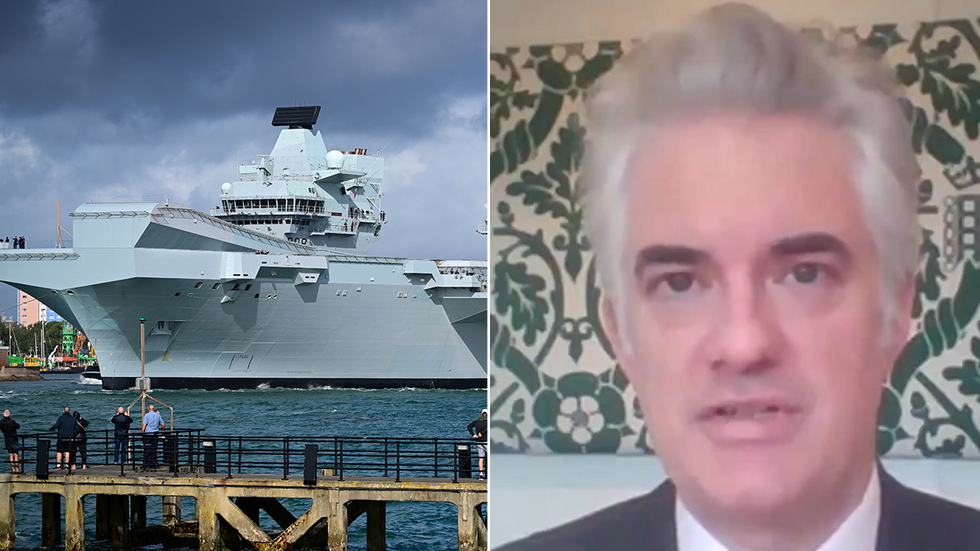 HMS Queen Elizabeth and James Cartlidge