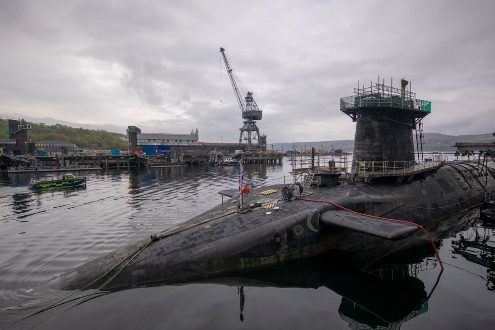 HMS Vigilant at HM Naval Base Clyde, Faslane, the Vanguard-class submarine carries the UK's Trident nuclear deterrent.