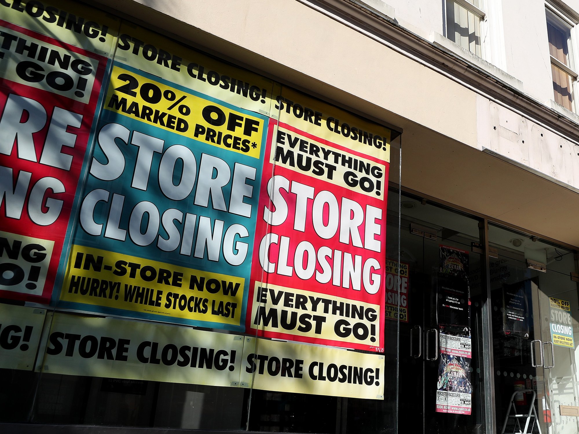 HMV closed on the High Street, Worcester.