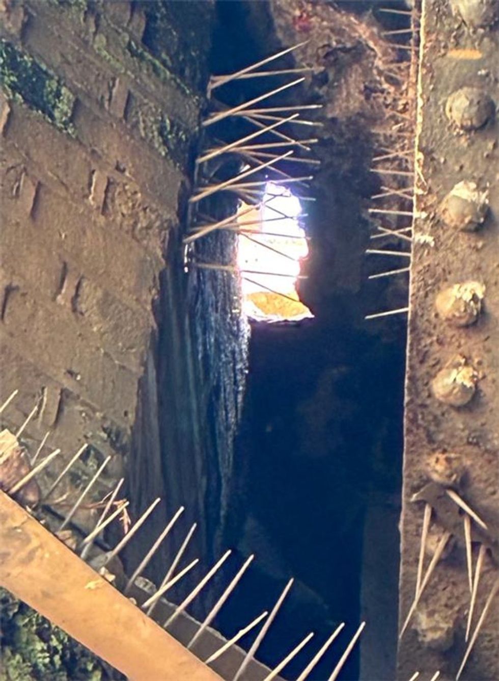 Hole on the Purley railway track