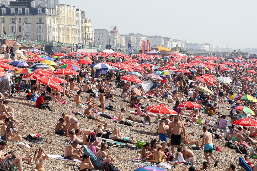 Holidaymakers on a beach
