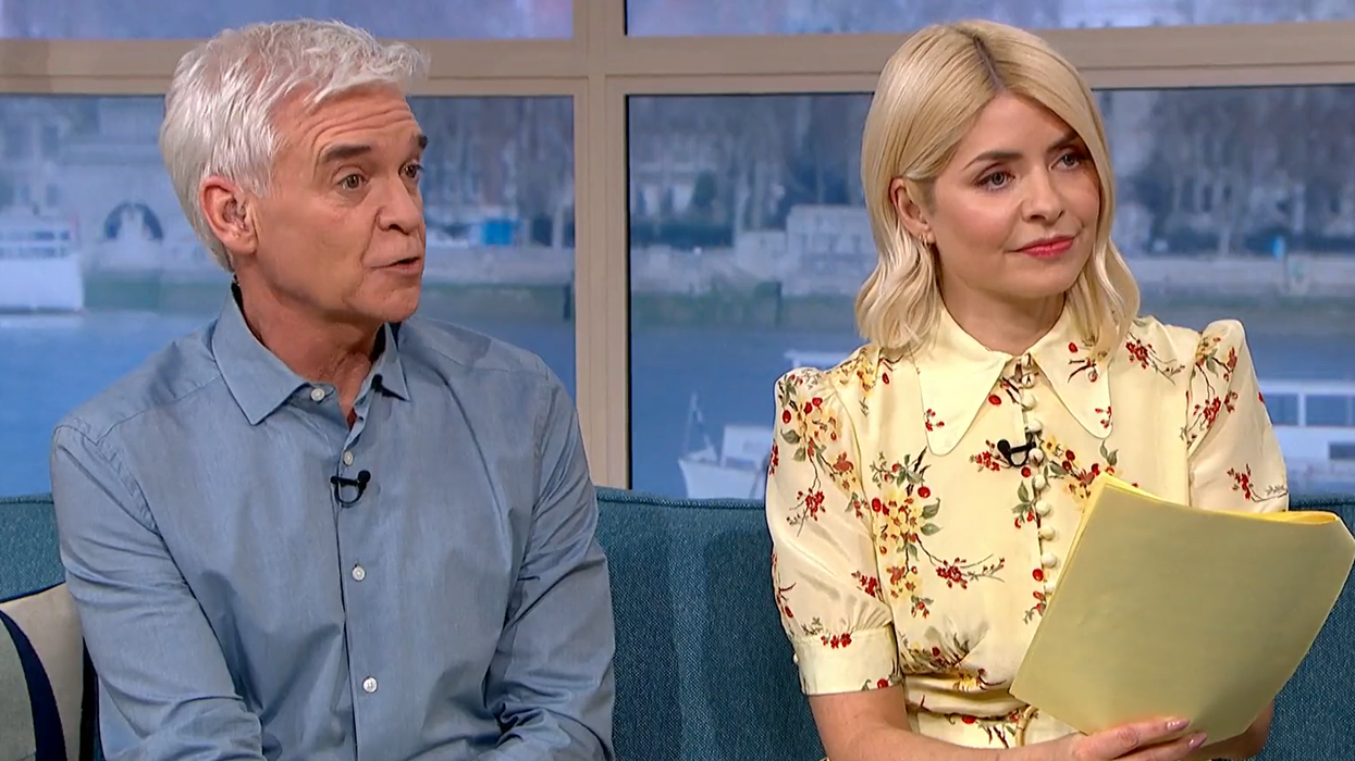 Holly Willoughby and Phillip Schofield on the This Morning set
