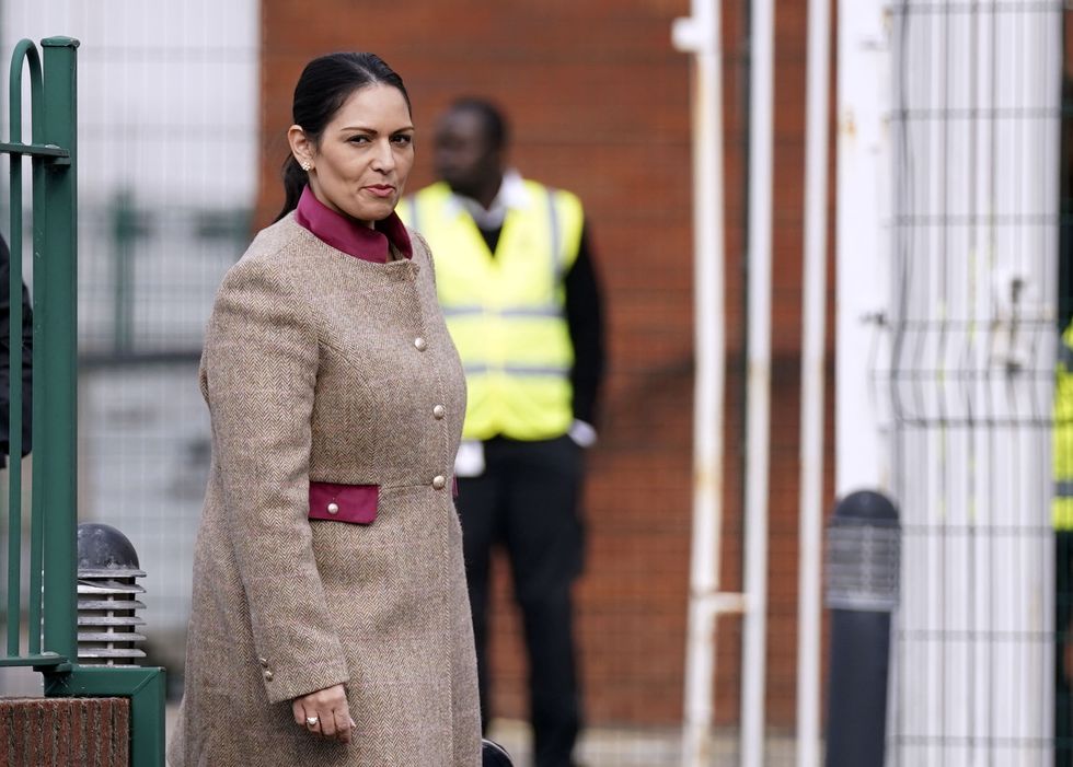 Home Secretary Priti Patel arrives arrives for a regional cabinet meeting at Rolls Royce in Bristol. Picture date: Friday October 15, 2021.