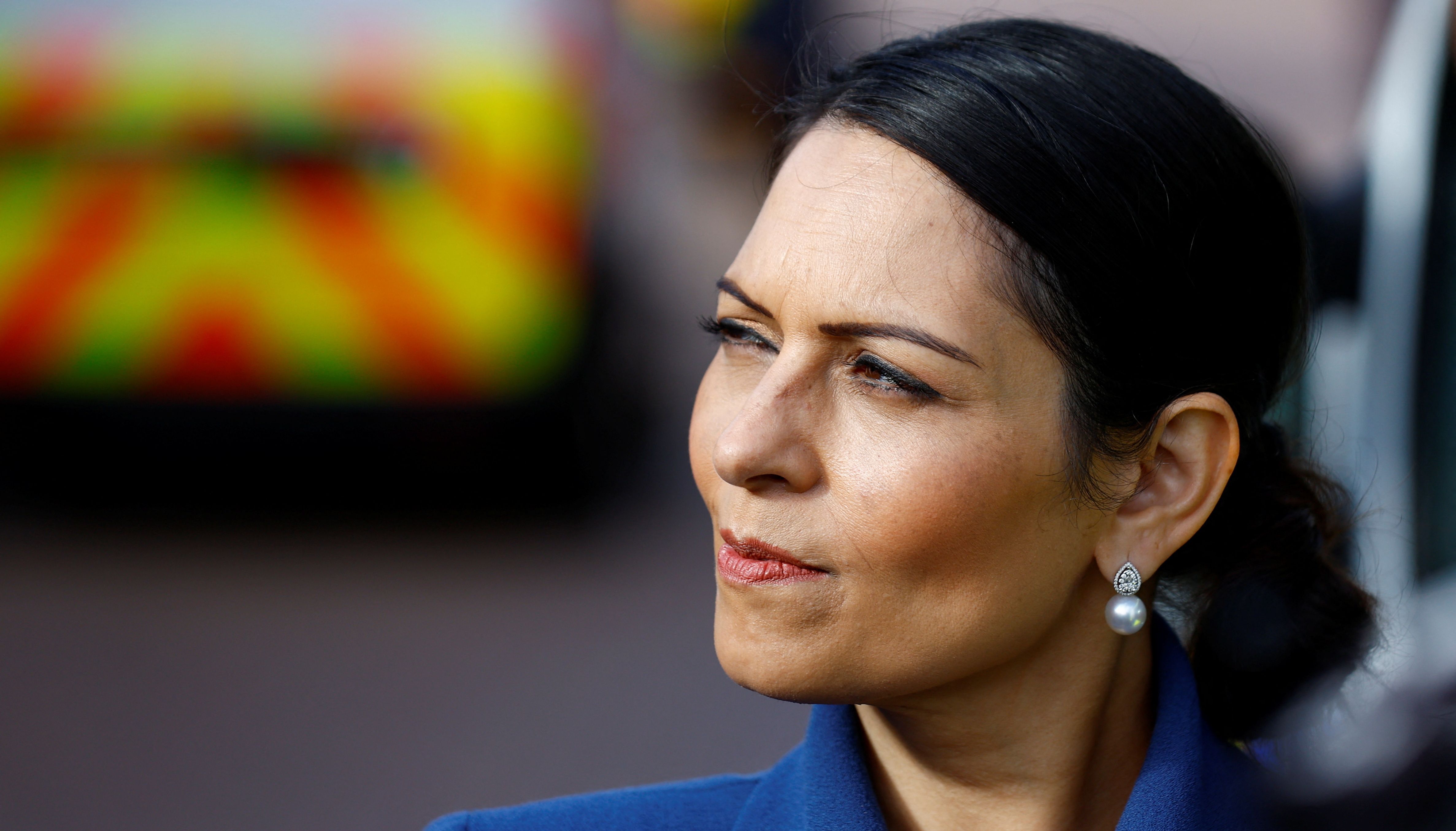 Home Secretary Priti Patel during a visit to Thames Valley Police, at Milton Keynes Police Station in Buckinghamshire.