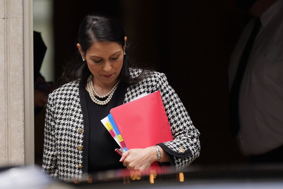 Home Secretary Priti Patel leaves 10 Downing Street, Westminster, ahead of an expected update from the Government on green list destinations for overseas travel. Picture date: Thursday June 24, 2021.