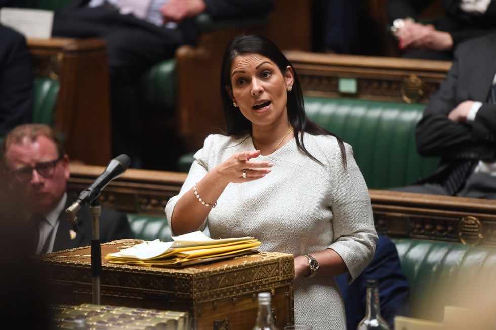 Home Secretary Priti Patel makes a statement in the House of Commons in London