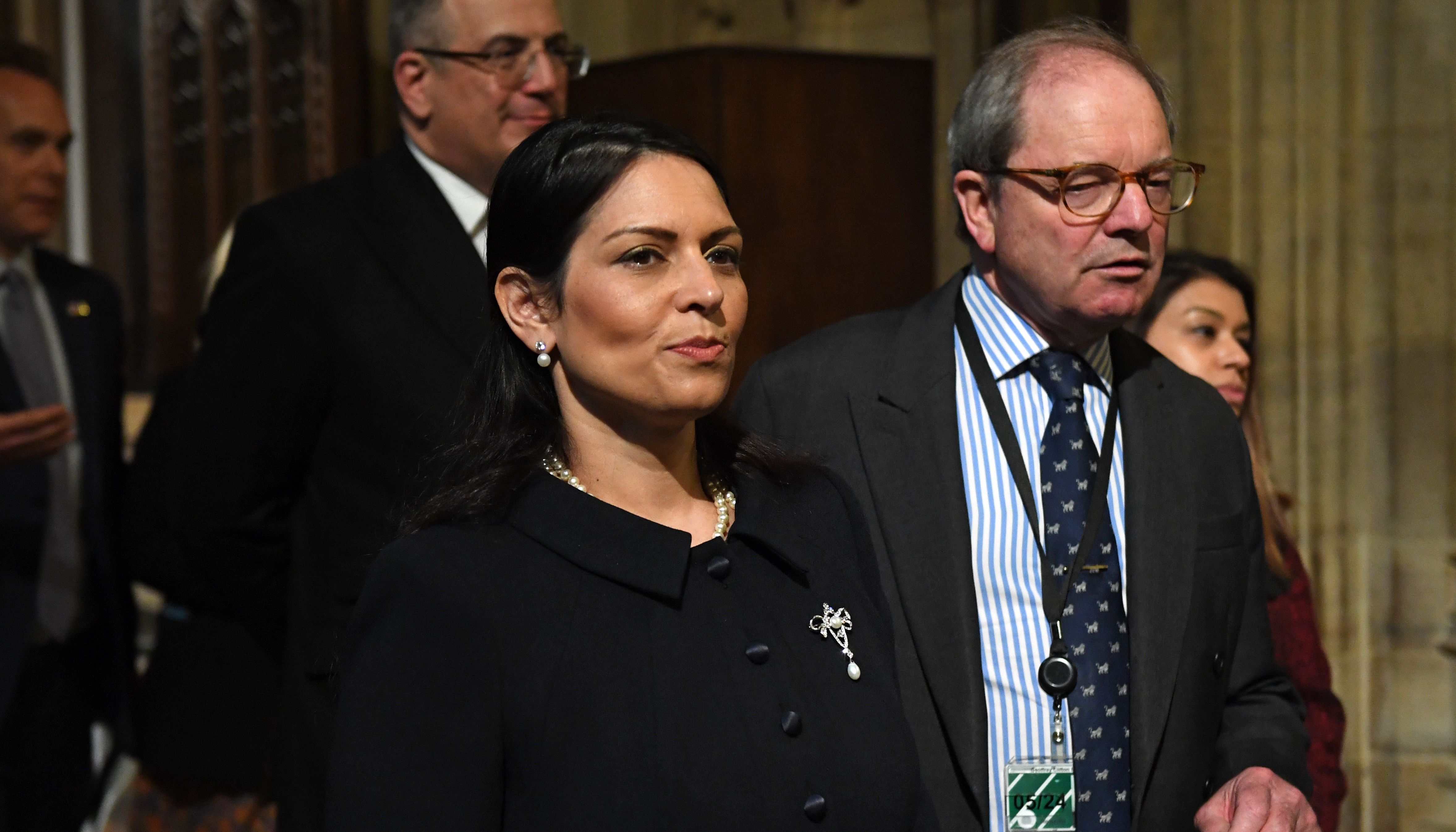 Home Secretary Priti Patel walks through the Central Lobby at the Palace of Westminster
