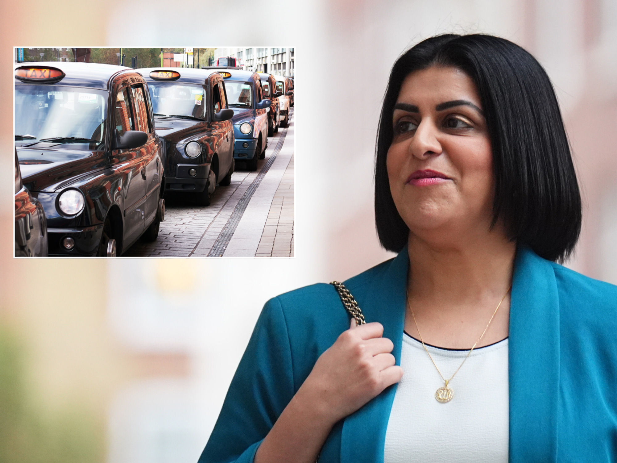 Home Secretary Shabana Mahmood / taxi rank