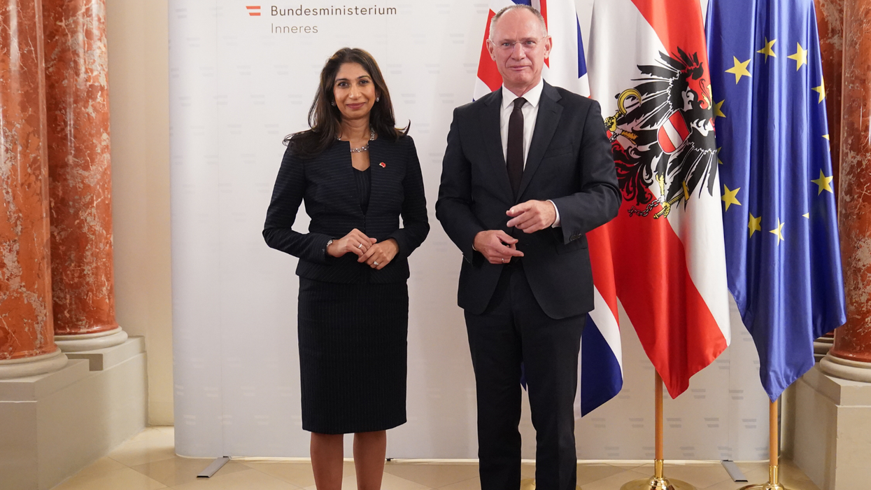 Home Secretary Suella Braverman ahead of a bilateral meeting with Austria's Interior Minister Gerhard Karner in Vienna, Austria