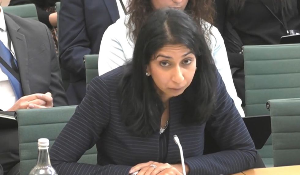 Home Secretary Suella Braverman appearing before the Commons Home Affairs Committee at the House of Commons, London, answering questions on the subject of Manston migrant processing centre. Picture date: Wednesday November 23, 2022.