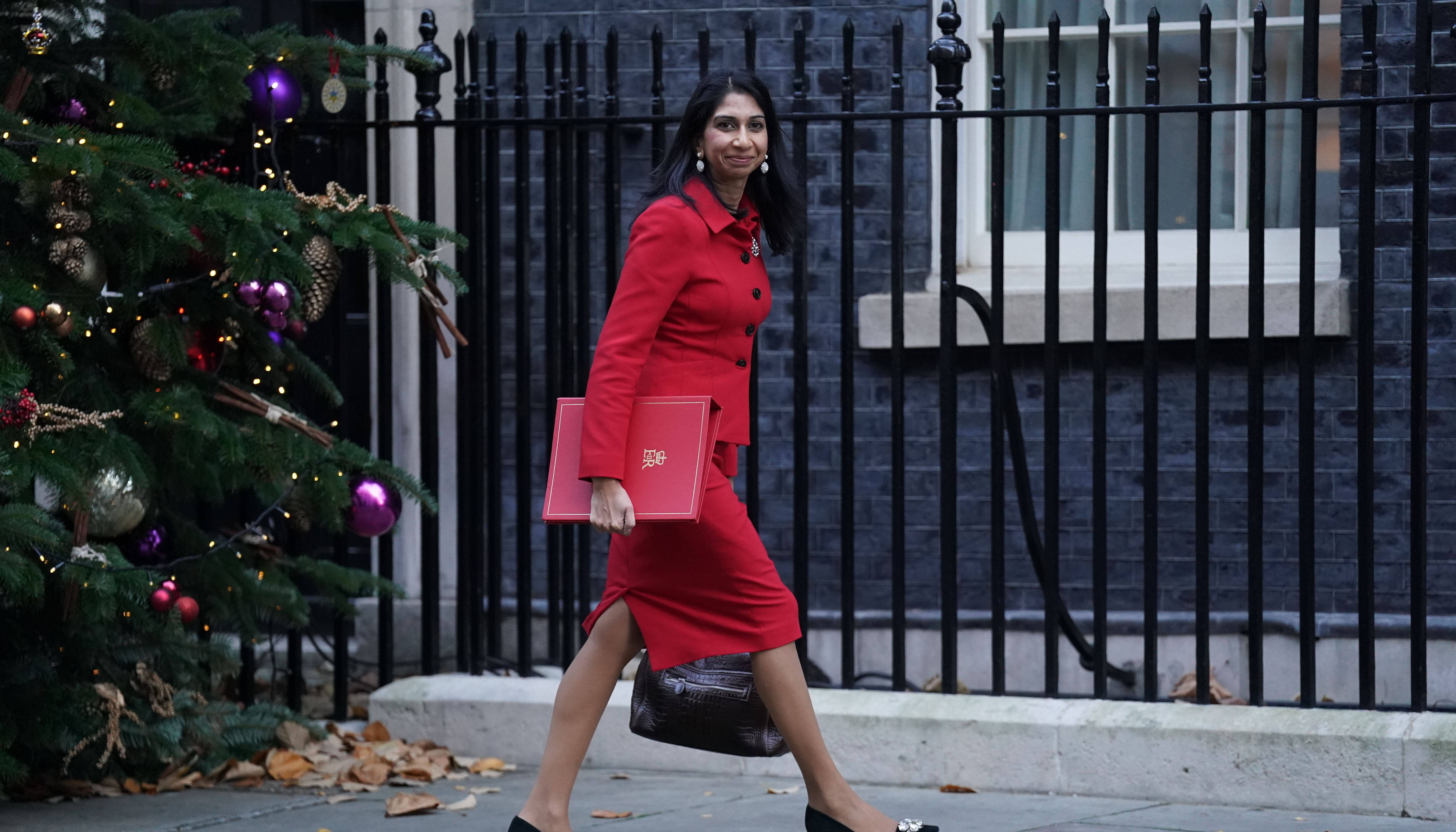 Home Secretary Suella Braverman arriving in Downing Street, London, ahead of a Cabinet meeting. Picture date: Tuesday December 6, 2022.