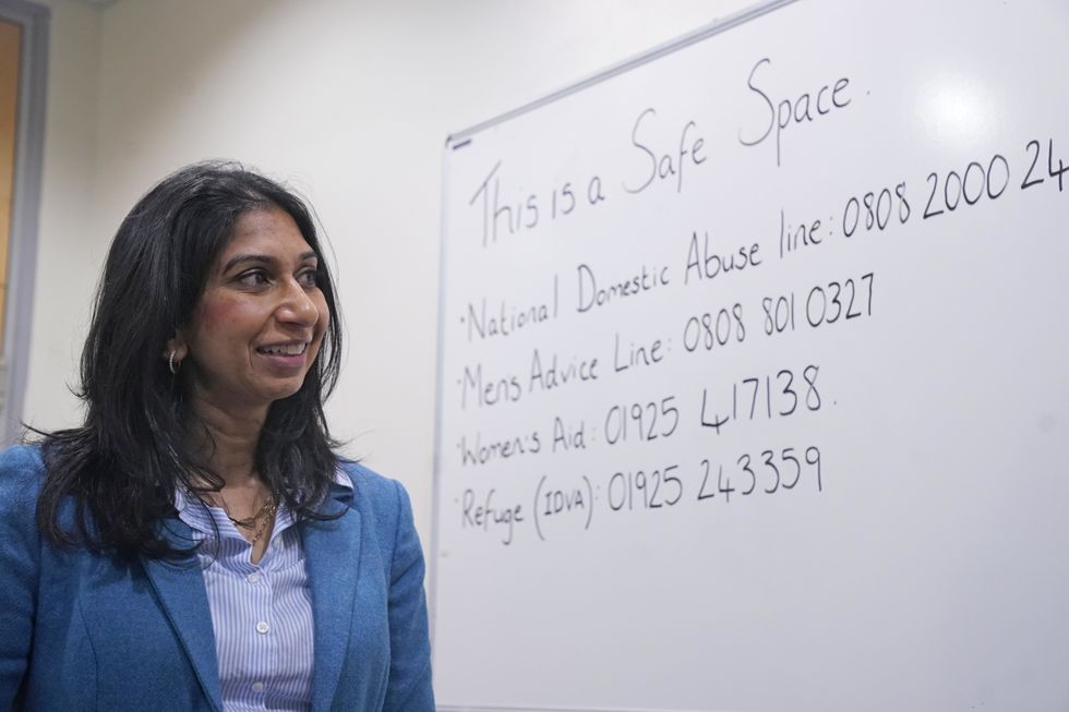 Home Secretary Suella Braverman during a visit to Warrington Police Station, Cheshire