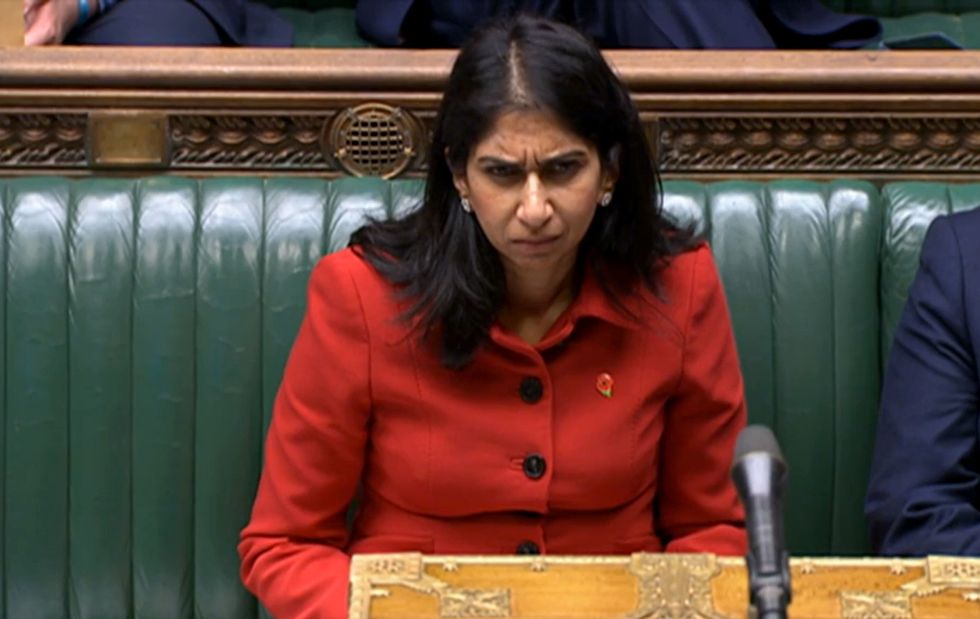 Home Secretary Suella Braverman listens to Shadow Home Secretary Yvette Cooper's response to her statement in the House of Commons, London, where she faced questions about the problems with conditions at migrant holding facilities in Manston, Kent. Picture date: Monday October 31, 2022.