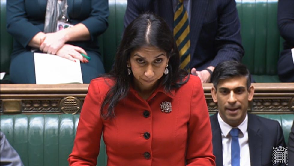 Home Secretary Suella Braverman speaking in the House of Commons