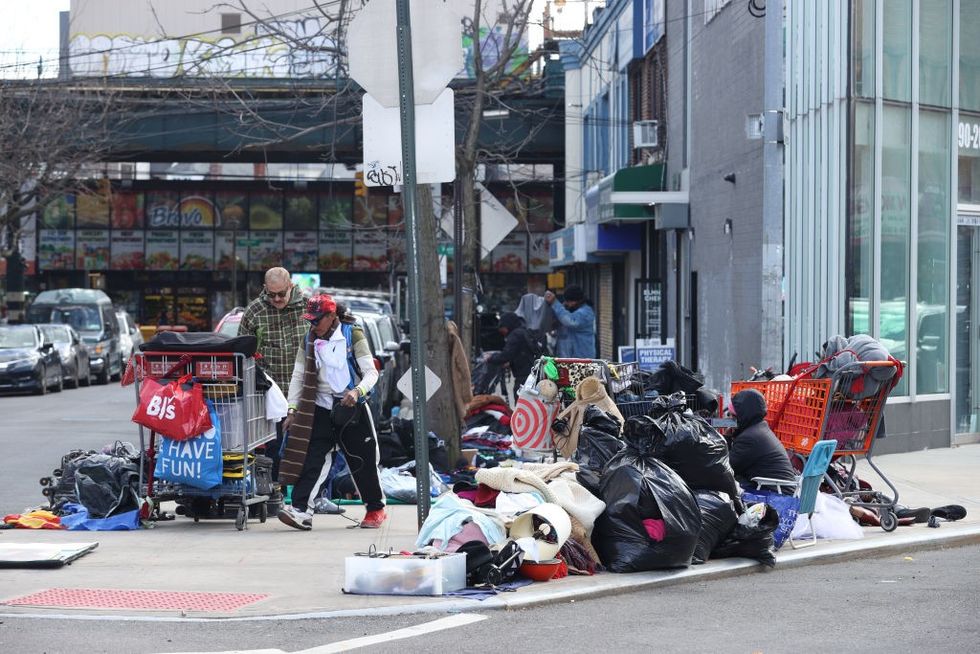Homeless people on Roosevelt Avenue