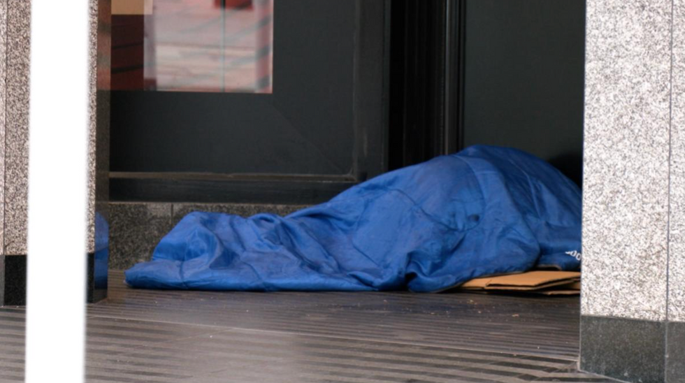 Homeless person in Manchester