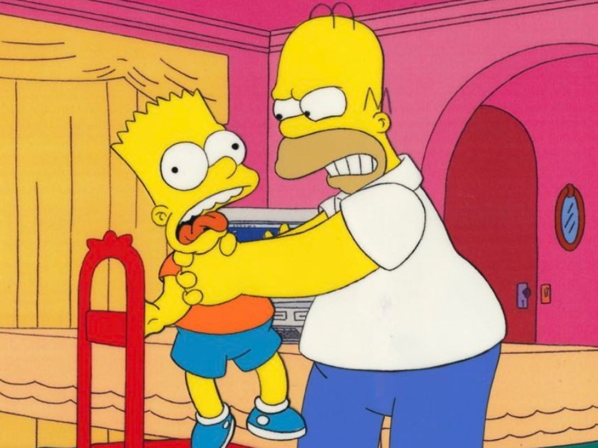Homer strangling Bart was a regular feature of the cartoon