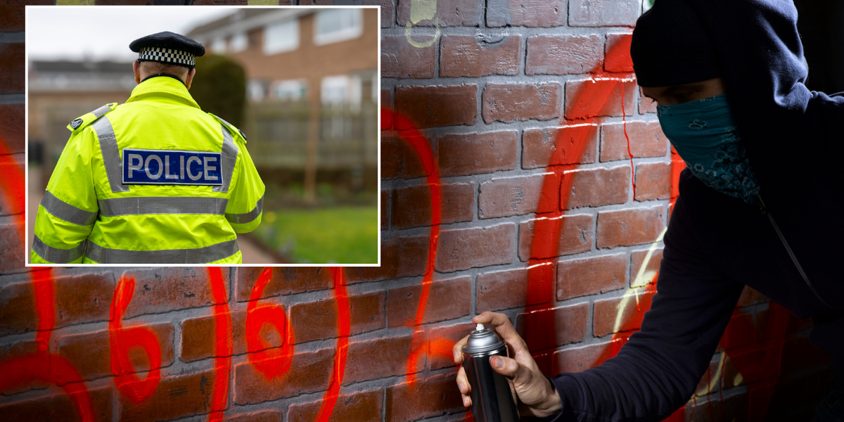 NextImg:'No whites' graffiti in Birmingham investigated by police as CCTV shows hooded figure spraying racist slur on wall outside primary school