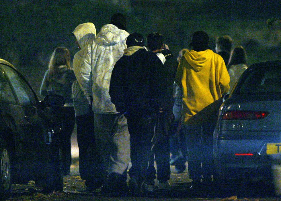Hooded youths on the streets of Bristol
