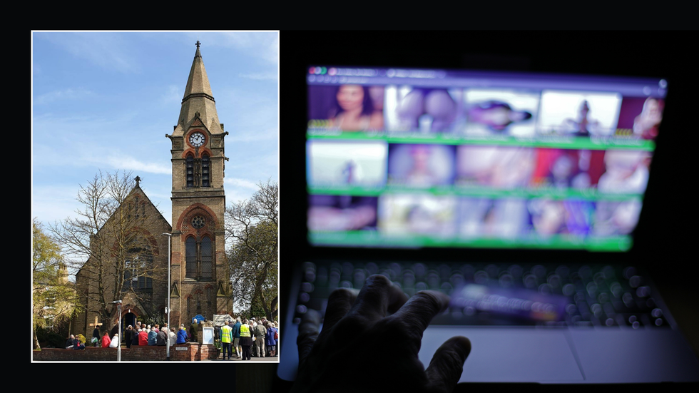 Hornsea United Reformed Church/pornography stock image